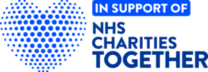 NHS Charities Together logo with a heart made of blue dots and text.