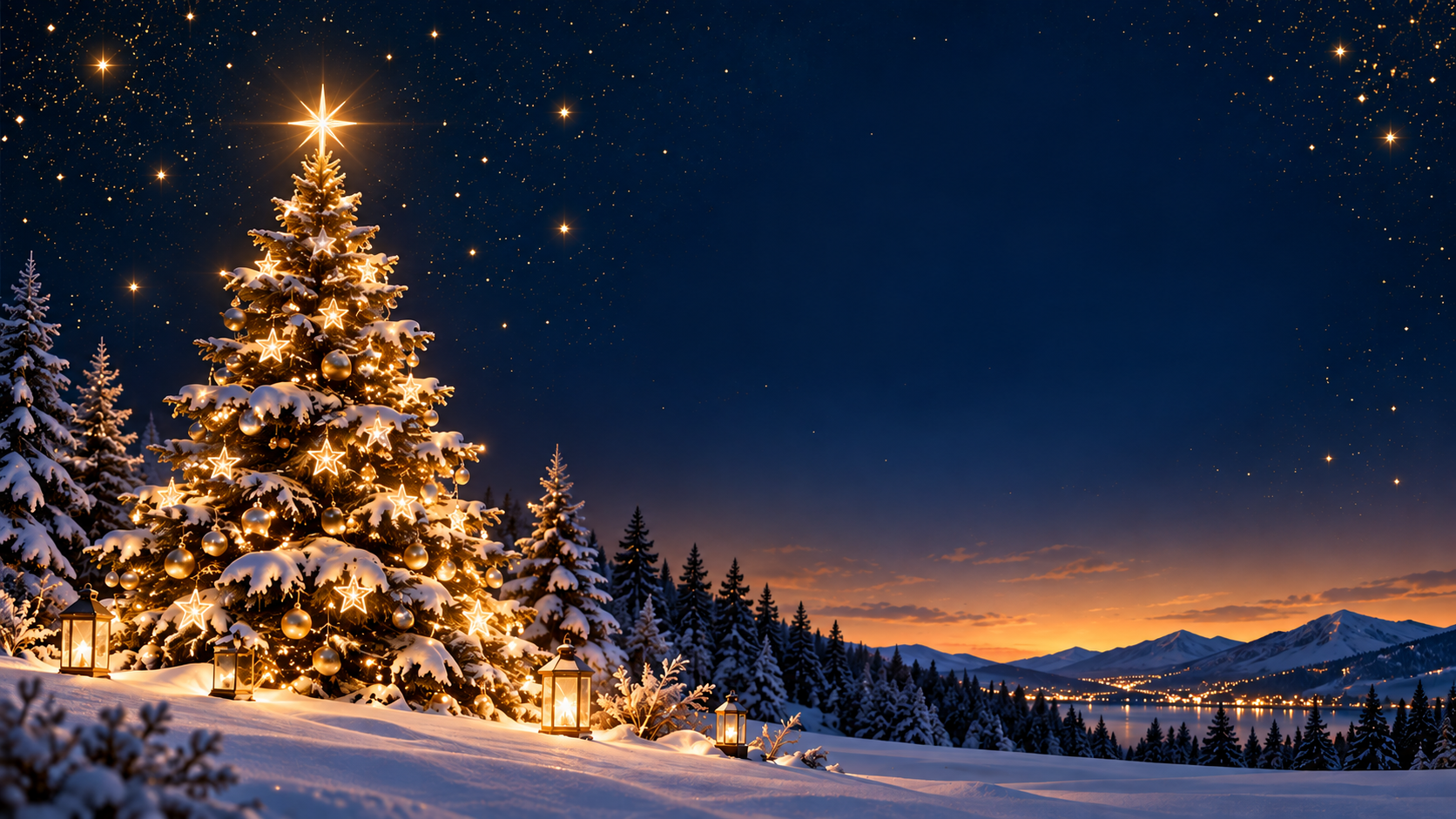 Midnight Gold Christmas background